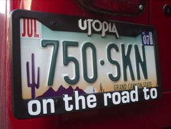 On The Road To Utopia license frame